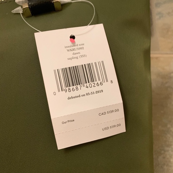 INSULATED TOTE KATE SPADE NYLON MINI GREEN LUNCH - Picture 4 of 7